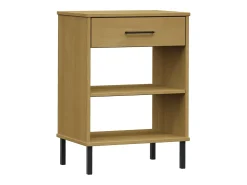 Mueble consola con patas de metal Marrón Madera maciza de pino OSLO