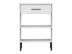 Mueble consola con patas de metal Blanco Madera maciza de pino OSLO