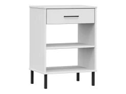 Mueble consola con patas de metal Blanco Madera maciza de pino OSLO