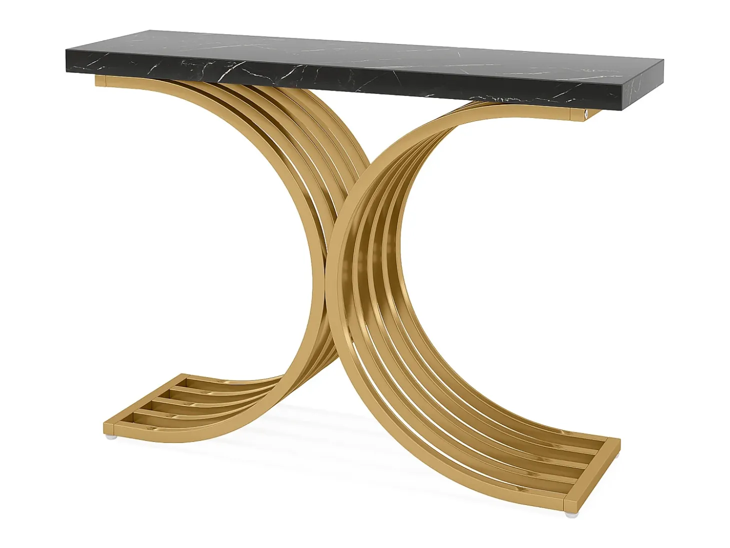 Mueble Consola, Mesa de Consola Blanca, 100 x 30 x 80 cm Pequeña Mesa de Presentación (Negro)