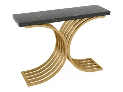 Mueble Consola, Mesa de Consola Blanca, 100 x 30 x 80 cm Pequeña Mesa de Presentación (Negro)