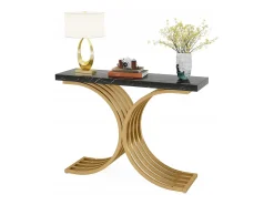 Mueble Consola, Mesa de Consola Blanca, 100 x 30 x 80 cm Pequeña Mesa de Presentación (Negro)