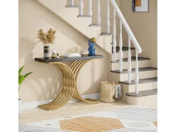 Mueble Consola, Mesa de Consola Blanca, 100 x 30 x 80 cm Pequeña Mesa de Presentación (Negro)