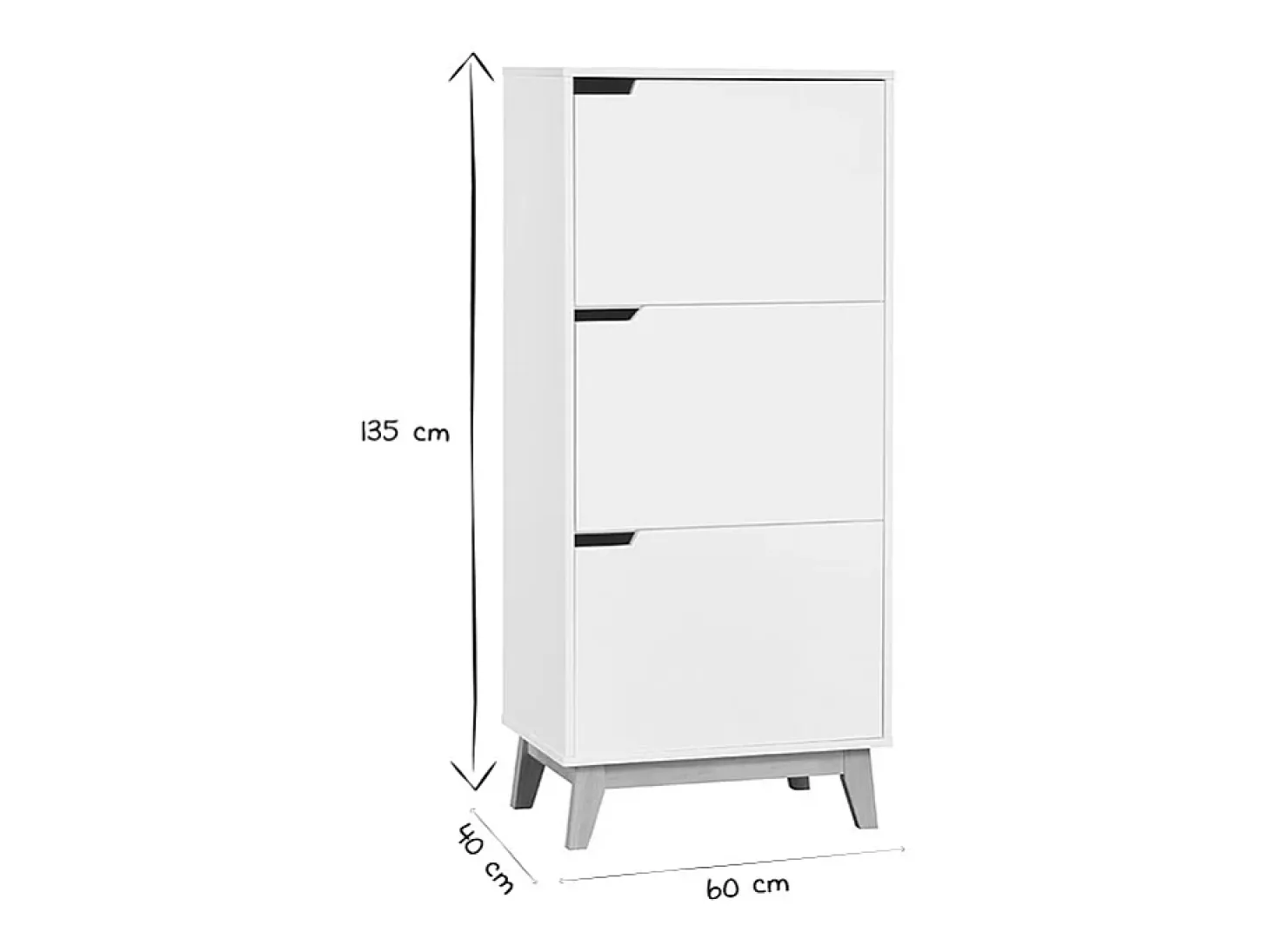 Mueble de almacenaje blanco 3 puertas LEENA