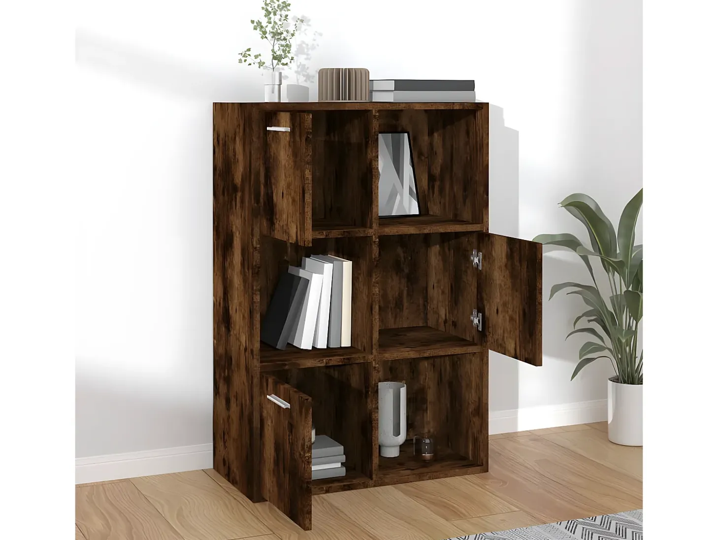 Mueble de almacenaje roble ahumado 60x29,5x90 cm