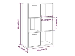 Mueble de almacenaje roble ahumado 60x29,5x90 cm