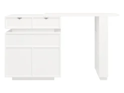 Mueble de bar - con iluminación LED - rotación a 360° - con espacio de almacenamiento - blanco