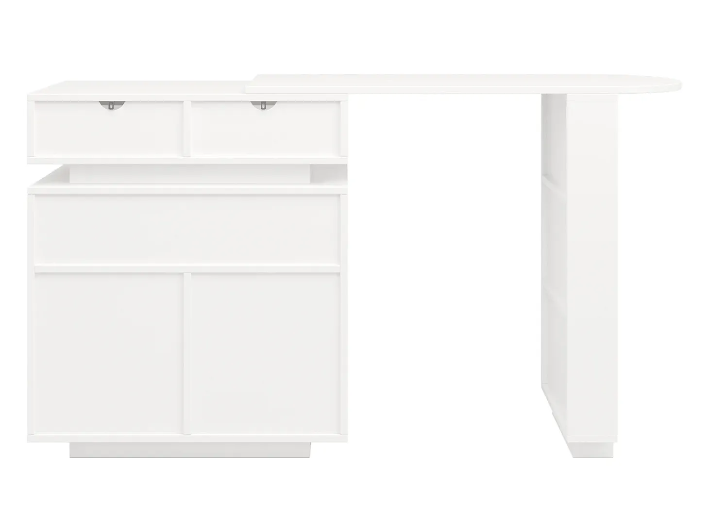 Mueble de bar - con iluminación LED - rotación a 360° - con espacio de almacenamiento - blanco