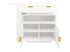 Mueble de bar - con iluminación LED - rotación a 360° - con espacio de almacenamiento - blanco