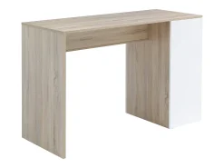 Mueble de bar con almacenamiento - Blanco y natural - NIRAYA