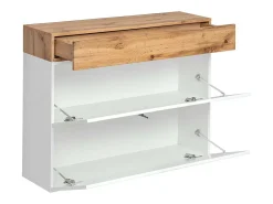 Mueble de entrada - TORTH 5 - Color roble y blanco