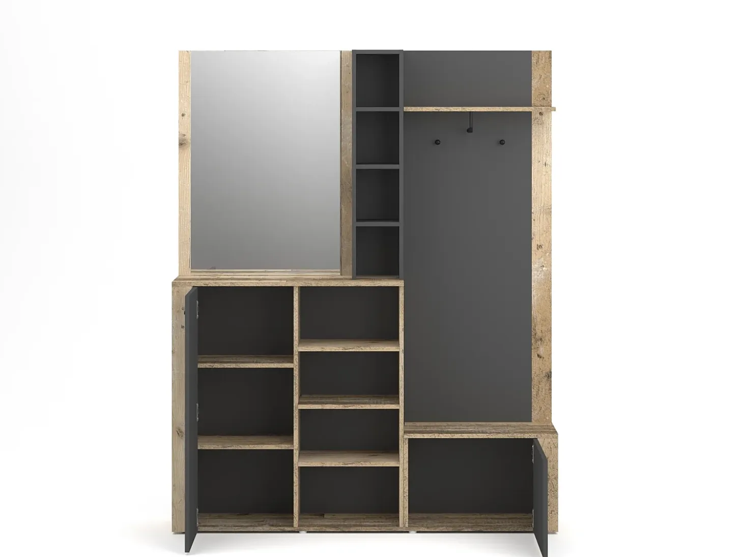 Mueble de entrada Barry antracita/ old style light 150 cm