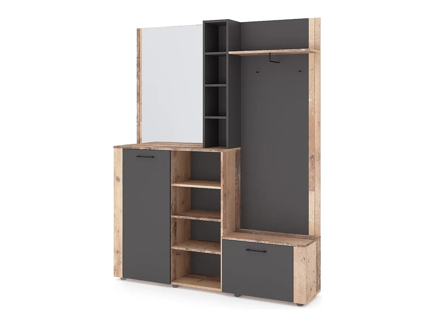 Mueble de entrada Barry antracita/ old style light 150 cm