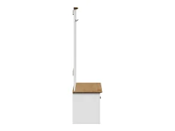 Mueble de entrada con ganchos BODO blanco y marrón 50x40x157 cm
