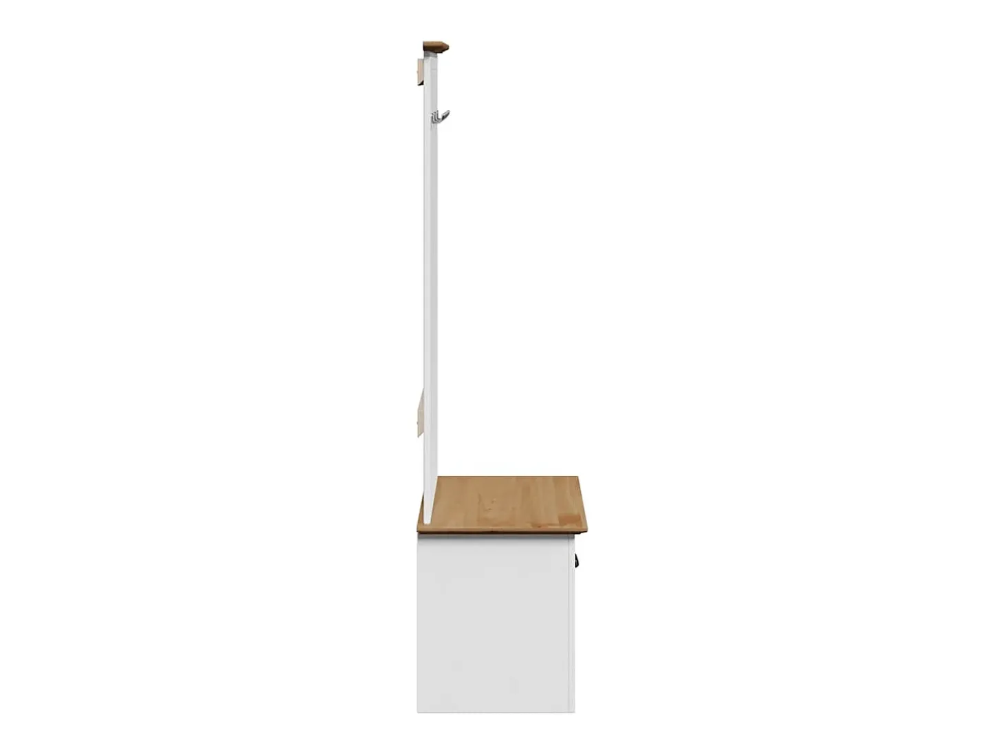 Mueble de entrada con ganchos BODO blanco y marrón 50x40x157 cm