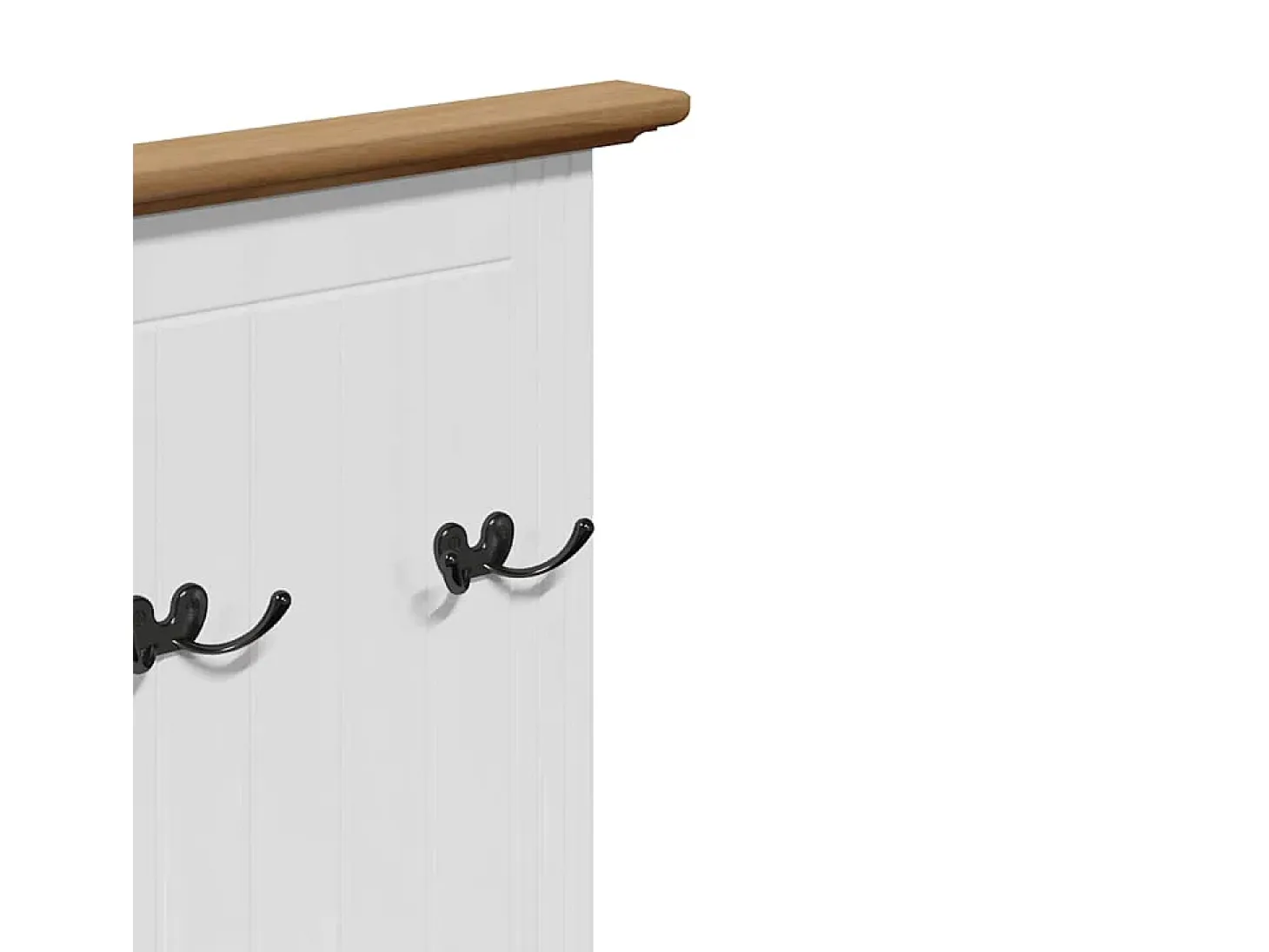 Mueble de entrada con ganchos BODO blanco y marrón 50x40x157 cm