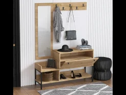 Mueble de entrada con perchero y zapatero DRAGOR