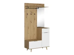 Mueble de entrada Nordic A roble artesanal / blanco 100 cm