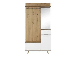 Mueble de entrada Nordic A roble artesanal / blanco 100 cm
