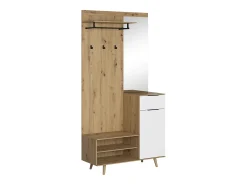 Mueble de entrada Nordic B roble artesanal / blanco 100 cm