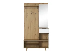 Mueble de entrada Nordic B roble artesanal / blanco 100 cm