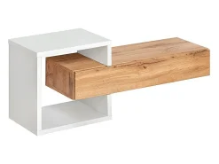 Mueble de entrada TORTH 2 – Conjunto completo – Color roble y blanco – Diseño moderno y práctico