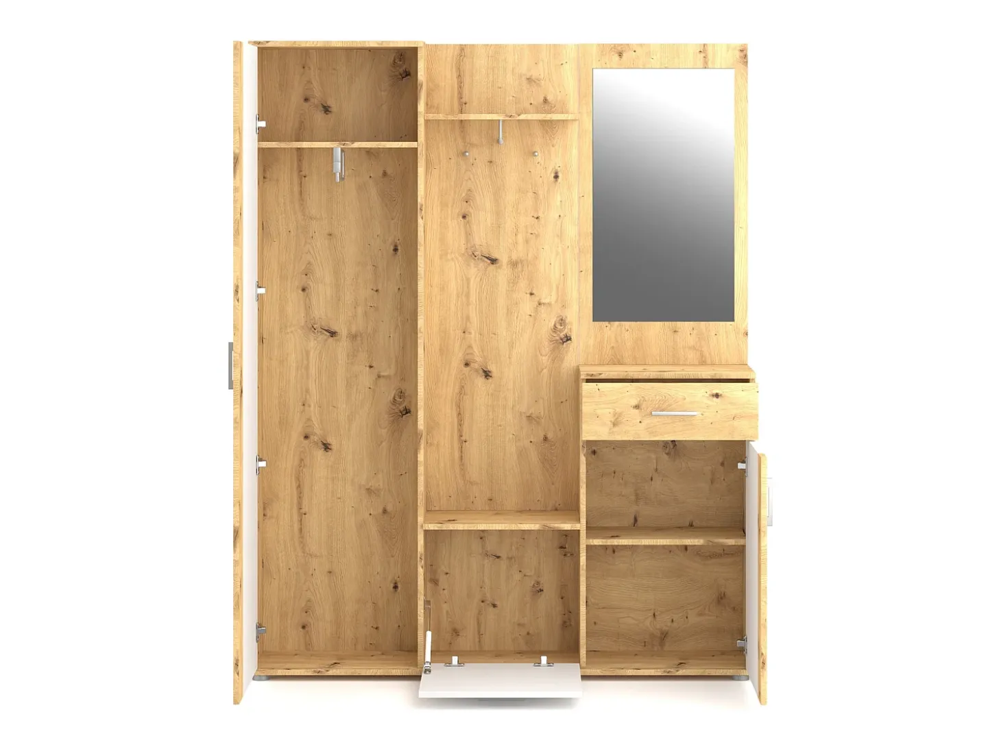 Mueble de entrada Trio roble artesanal / blanco 145 cm