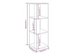 Mueble de esquina madera contrachapada blanco 33x33x100 cm