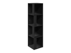 Mueble de esquina madera contrachapada negro 33x33x132 cm