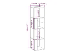 Mueble de esquina madera contrachapada negro 33x33x132 cm