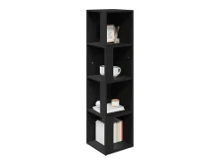 Mueble de esquina madera contrachapada negro 33x33x132 cm