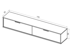 Mueble de pared para colgar la tele Lexa 175 negra