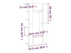 Mueble de recibidor 2 uds madera contrachapada roble ahumado