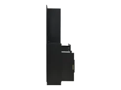 Mueble de recibidor con espejo, zapatero y banco - 110x33x185,5 cm - Negro