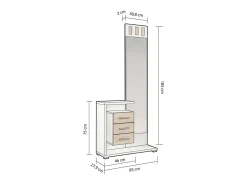Mueble de recibidor Prisma Cambria - Blanco