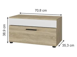 Mueble de salón sonoma/blanco 70.8x35.3x38.9 berno