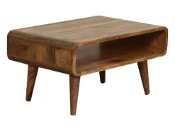 Mueble de televisión abierto Artisan Furniture con acabado roble, 1 compartimento abierto, marrón claro
