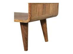 Mueble de televisión abierto Artisan Furniture con acabado roble, 1 compartimento abierto, marrón claro