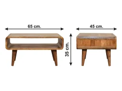 Mueble de televisión abierto Artisan Furniture con acabado roble, 1 compartimento abierto, marrón claro