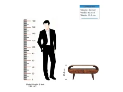 Mueble de televisión circular Artisan Furniture de castaño, 2 cajones, 1 estante abierto, marrón
