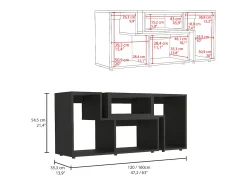 Mueble de Televisor Extensible Beijing, con gabinete 54.5CM A X 121 / 160CM An X 35.3CM P Wengue