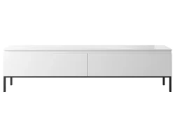 Mueble de TV - 175 cm - blanco con patas negras - BEMMI