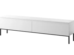 Mueble de TV - 175 cm - blanco con patas negras - BEMMI
