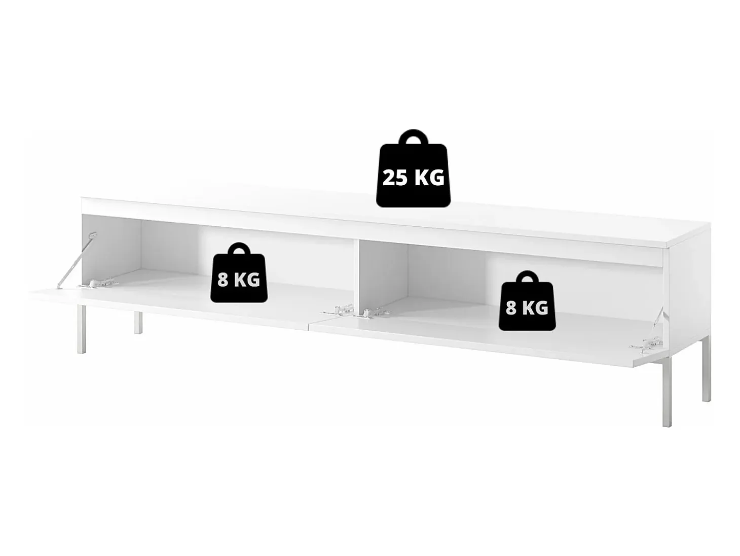 Mueble de TV - 175 cm - efecto ladrillo con patas negras - BEMMI