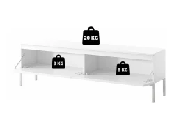 Mueble de TV - 175 cm - efecto ladrillo con patas negras - BEMMI