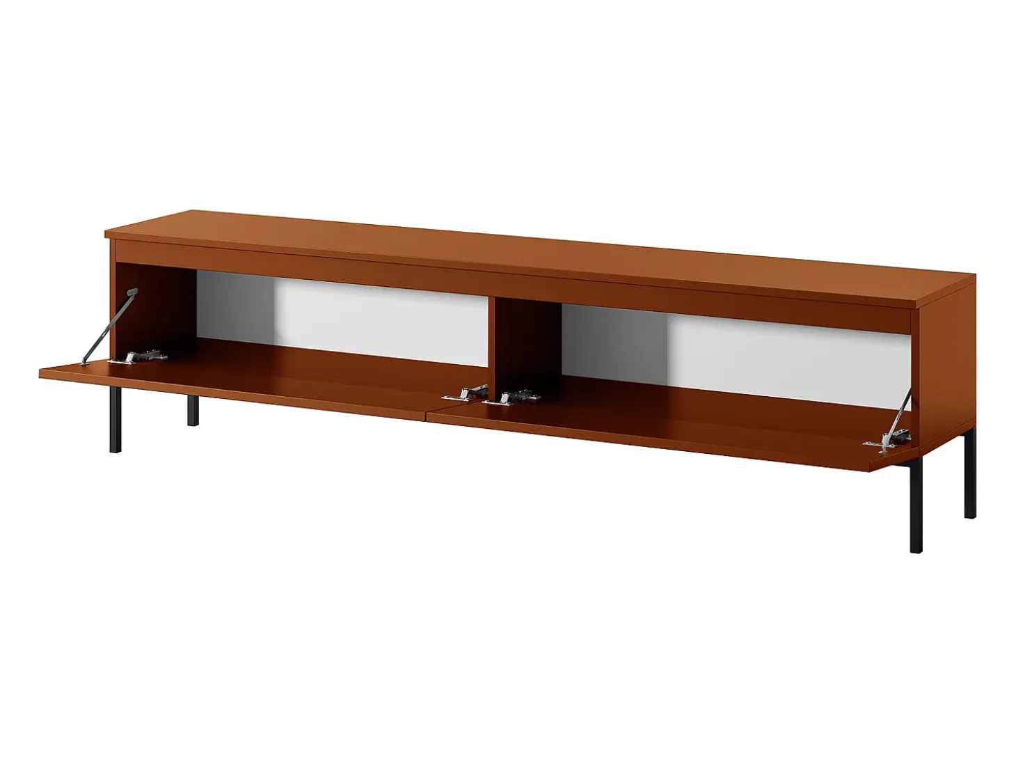 Mueble de TV - 175 cm - efecto ladrillo con patas negras - BEMMI