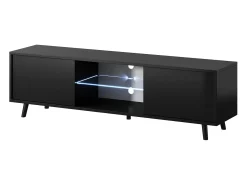 Mueble de TV - 140 cm - negro - LEFYR