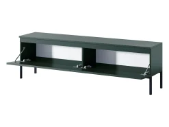 Mueble de TV - 150 cm - verde oscuro con patas negras - BEMMI