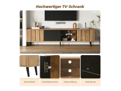 Mueble de TV - 175 x 31,5 x 45 cm - con 3 armarios - apto para TV de 75 pulgadas - aglomerado - natural