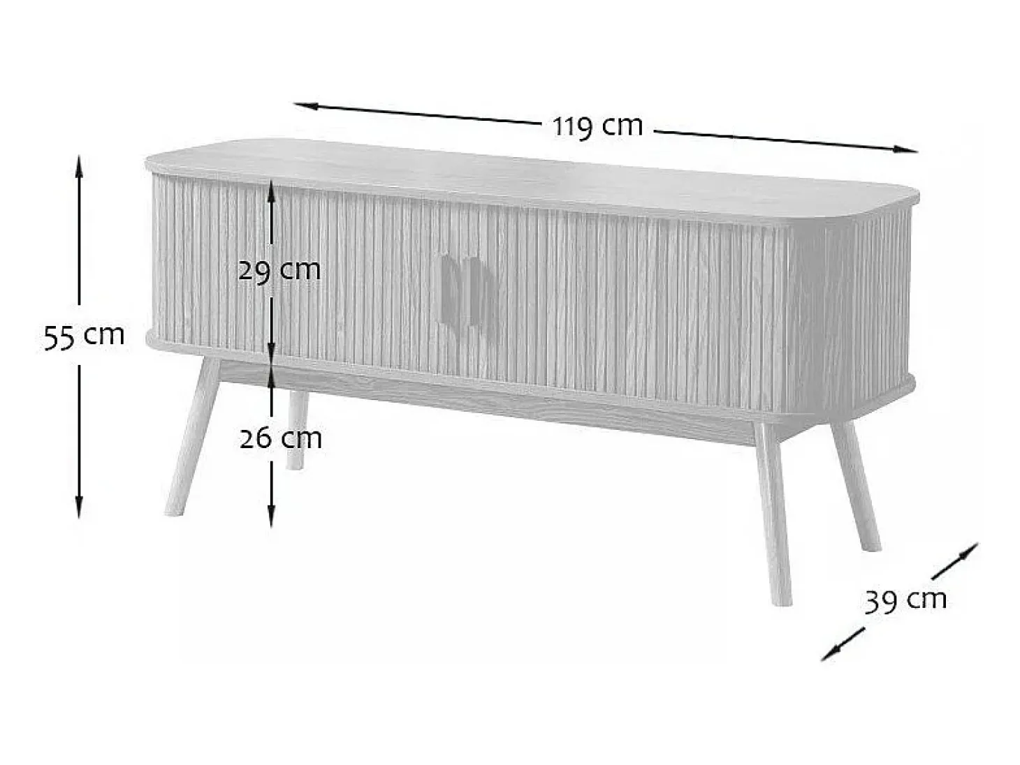 Mueble de TV 2 Puertas Corredizas L119 cm - ERNEST